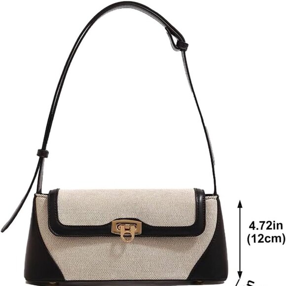 Small Shoulder Bag for Women, Retro PU Leather Underarm Bag Top Handle Hobo Tote - Picture 2 of 6